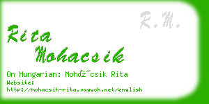 rita mohacsik business card